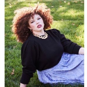 New Eloquii Black Puff Sleeve Sweater 14/16